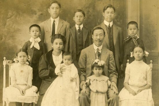 Hugo Wong’s great-grandparents in 1915 with their nine children. This is four years after the horrific destruction of their colony in Mexico in the Torreón Massacre in 1911. 