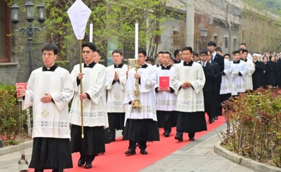 Procession for the Chrism Mass in Beijing, Easter 2024